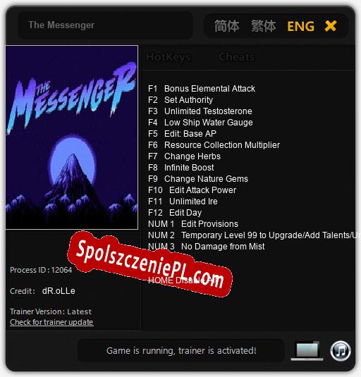 The Messenger: Trainer +15 [v1.8]