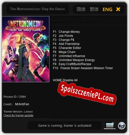 The Metronomicon: Slay the Dance Floor: Cheats, Trainer +10 [MrAntiFan]