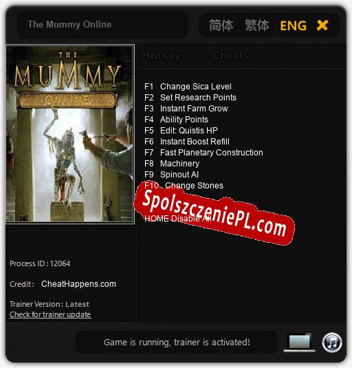 The Mummy Online: Trainer +10 [v1.8]