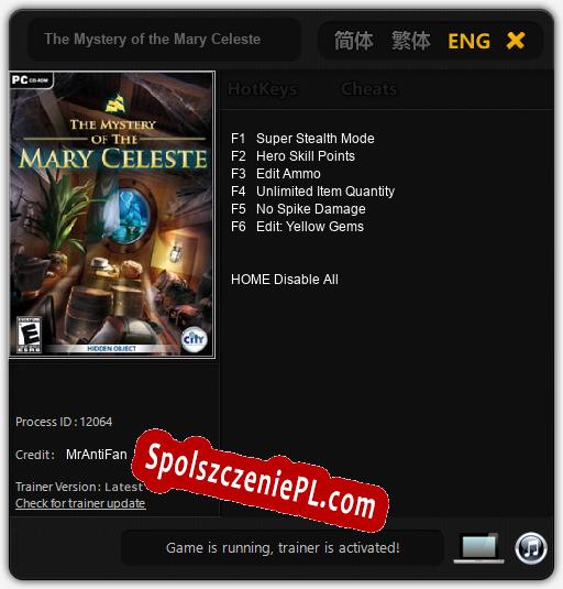 The Mystery of the Mary Celeste: Trainer +6 [v1.9]