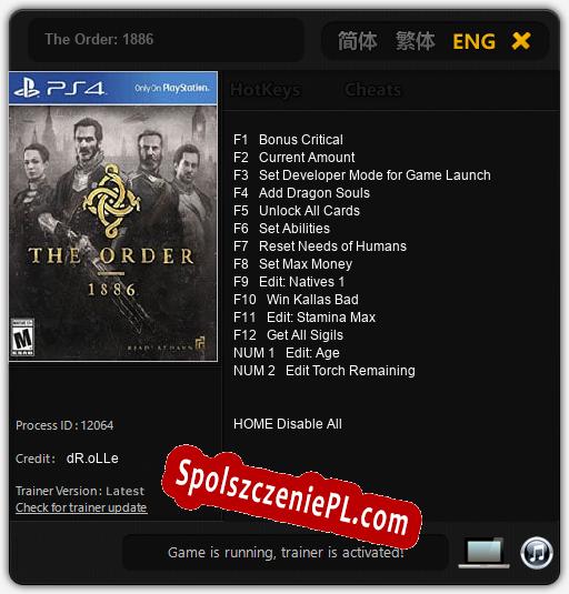 The Order: 1886: Trainer +14 [v1.1]