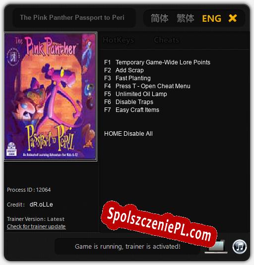 The Pink Panther Passport to Peril: Trainer +7 [v1.1]