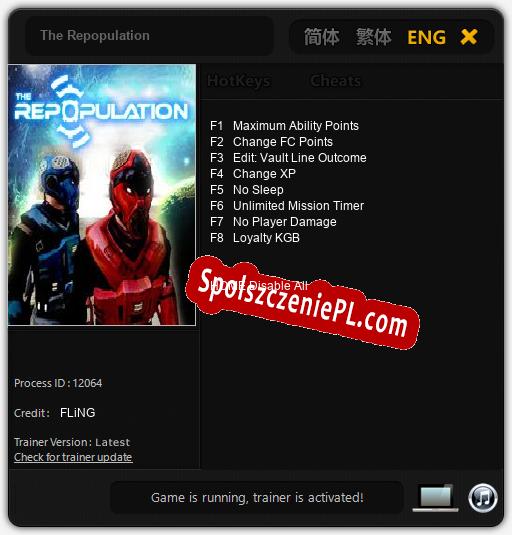 The Repopulation: Trainer +8 [v1.4]