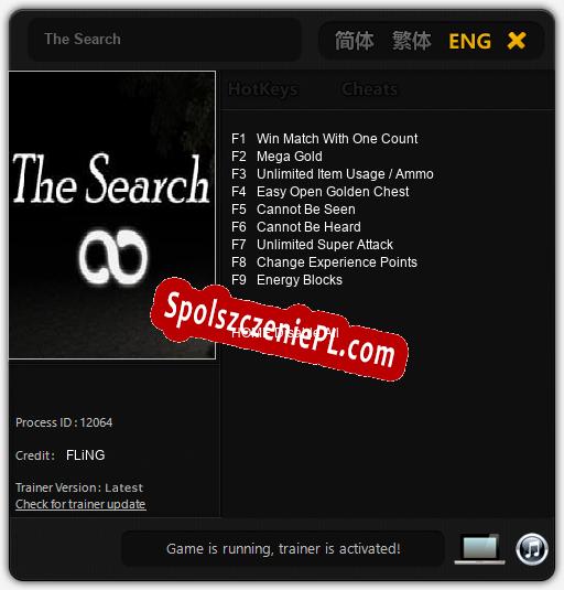 Treinador liberado para The Search [v1.0.7]