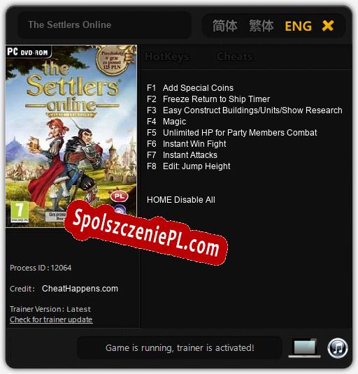 The Settlers Online: Cheats, Trainer +8 [CheatHappens.com]