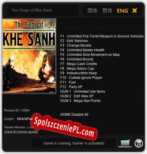 The Siege of Khe Sanh: Cheats, Trainer +15 [MrAntiFan]