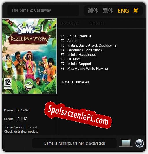 The Sims 2: Castaway: Trainer +8 [v1.3]