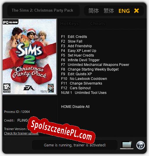 Treinador liberado para The Sims 2: Christmas Party Pack [v1.0.7]