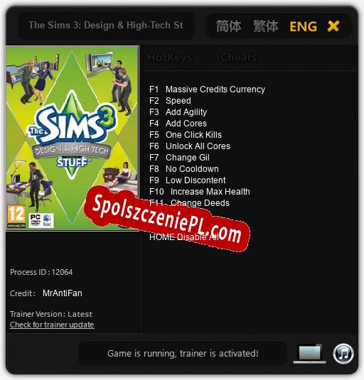 Treinador liberado para The Sims 3: Design & High-Tech Stuff [v1.0.4]