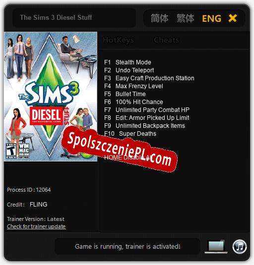 The Sims 3 Diesel Stuff: Treinador (V1.0.43)