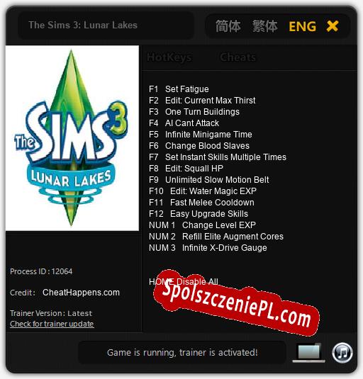 The Sims 3: Lunar Lakes: Trainer +15 [v1.2]