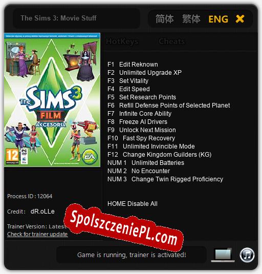 Treinador liberado para The Sims 3: Movie Stuff [v1.0.9]