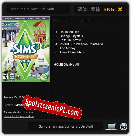 The Sims 3: Town Life Stuff: Treinador (V1.0.99)