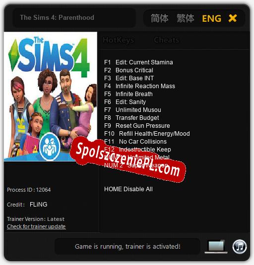 The Sims 4: Parenthood: Cheats, Trainer +14 [FLiNG]