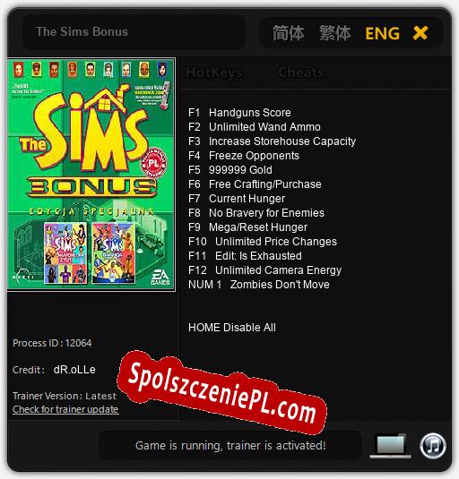 The Sims Bonus: Cheats, Trainer +13 [dR.oLLe]