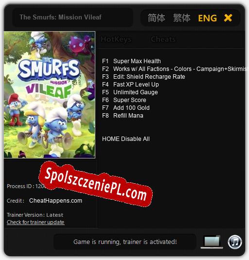 The Smurfs: Mission Vileaf: Treinador (V1.0.52)