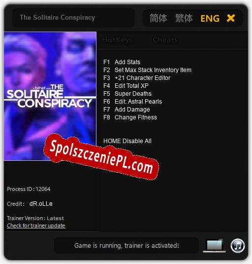 The Solitaire Conspiracy: Cheats, Trainer +8 [dR.oLLe]