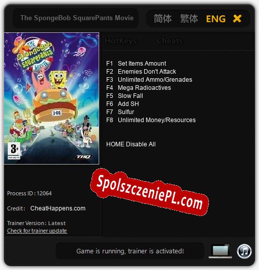 The SpongeBob SquarePants Movie: Cheats, Trainer +8 [CheatHappens.com]