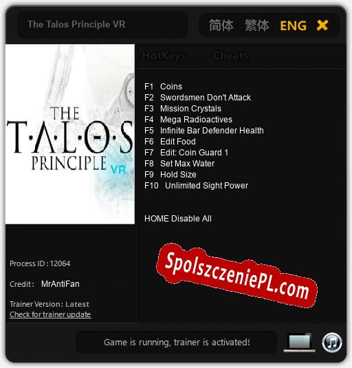 The Talos Principle VR: Trainer +10 [v1.9]