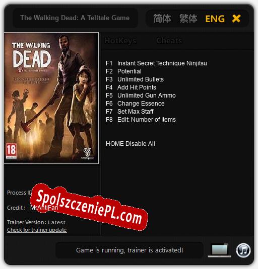 The Walking Dead: A Telltale Games Series Season One: Cheats, Trainer +8 [MrAntiFan]