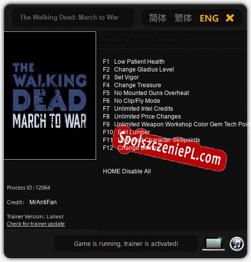 Treinador liberado para The Walking Dead: March to War [v1.0.4]