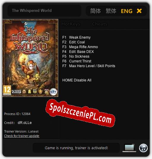 The Whispered World: Trainer +7 [v1.5]