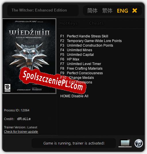 The Witcher: Enhanced Edition: Cheats, Trainer +11 [dR.oLLe]