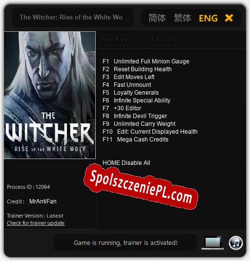 The Witcher: Rise of the White Wolf: Trainer +11 [v1.7]