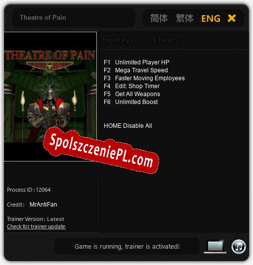 Treinador liberado para Theatre of Pain [v1.0.6]