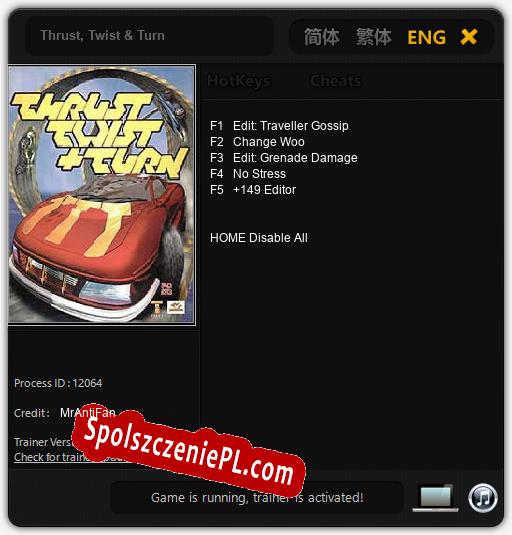 Thrust, Twist & Turn: Cheats, Trainer +5 [MrAntiFan]