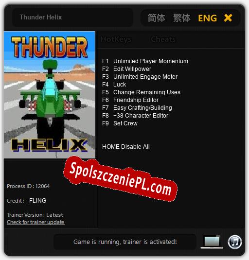 Treinador liberado para Thunder Helix [v1.0.6]