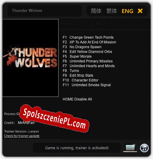 Thunder Wolves: Trainer +11 [v1.9]