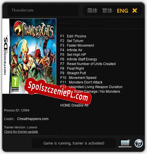 Thundercats: Cheats, Trainer +13 [CheatHappens.com]