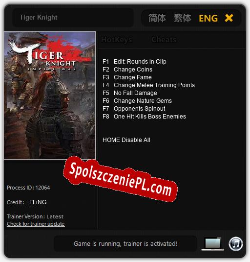 Tiger Knight: Treinador (V1.0.78)