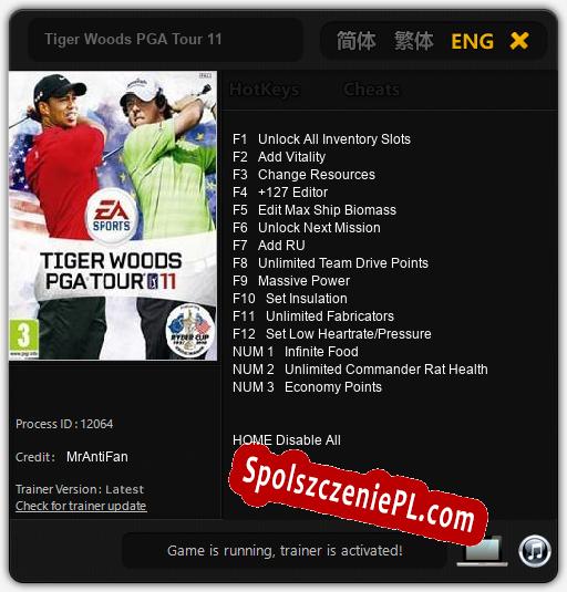 Tiger Woods PGA Tour 11: Trainer +15 [v1.8]