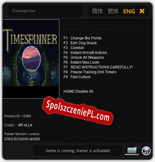 Treinador liberado para Timespinner [v1.0.5]