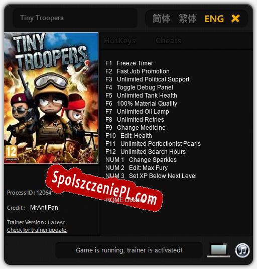 Treinador liberado para Tiny Troopers [v1.0.5]