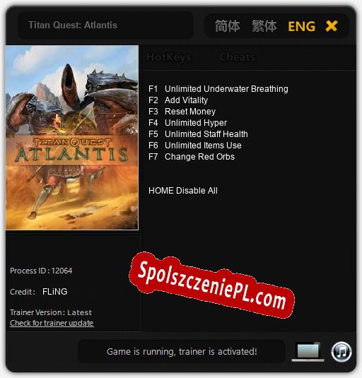 Treinador liberado para Titan Quest: Atlantis [v1.0.6]