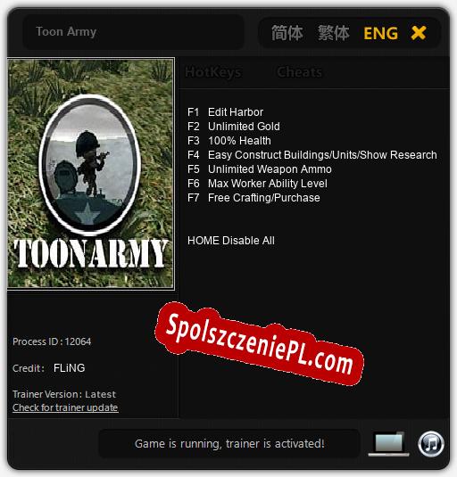 Toon Army: Cheats, Trainer +7 [FLiNG]