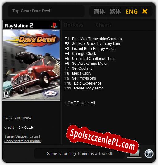 Top Gear: Dare Devil: Cheats, Trainer +11 [dR.oLLe]