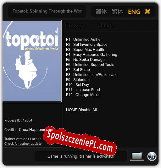 Topatoi: Spinning Through the Worlds: Treinador (V1.0.96)