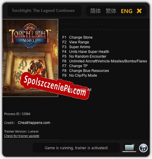 Torchlight: The Legend Continues: Treinador (V1.0.15)