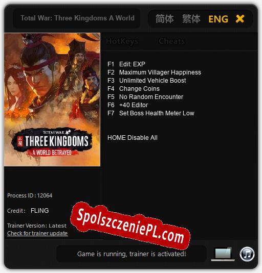 Total War: Three Kingdoms A World Betrayed: Trainer +7 [v1.5]