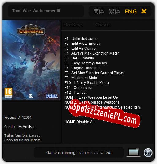 Total War: Warhammer III: Cheats, Trainer +15 [MrAntiFan]