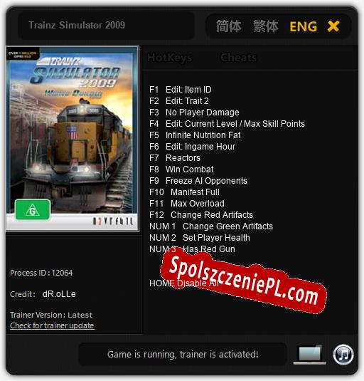 Trainz Simulator 2009: Cheats, Trainer +15 [dR.oLLe]