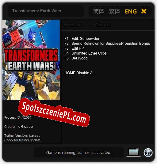 Transformers: Earth Wars: Treinador (V1.0.45)