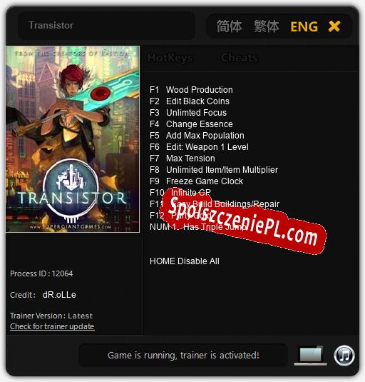 Treinador liberado para Transistor [v1.0.4]