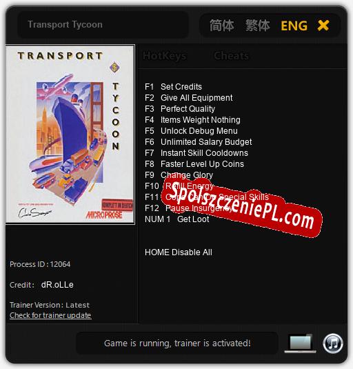 Transport Tycoon: Cheats, Trainer +13 [dR.oLLe]