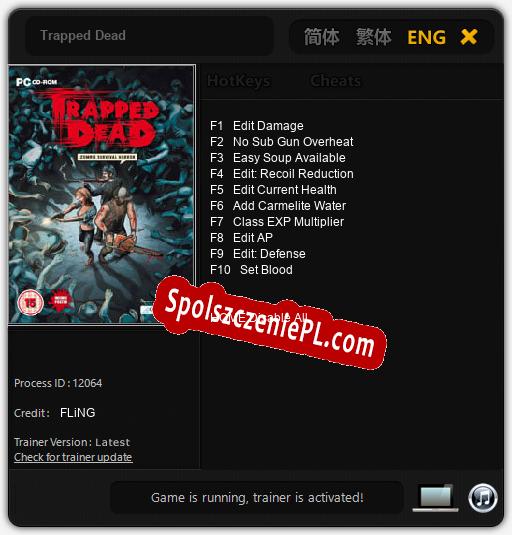 Trapped Dead: Trainer +10 [v1.1]