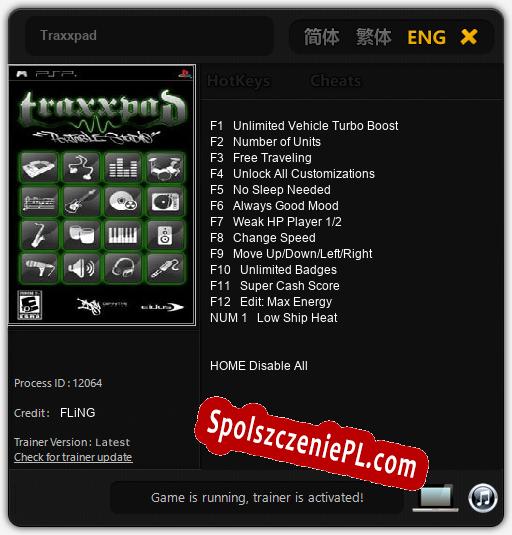 Treinador liberado para Traxxpad [v1.0.7]